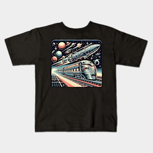 Cosmic Railways: Journey on the Starlight Express Kids T-Shirt